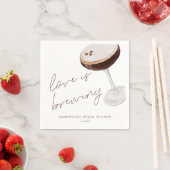 Waterverf Espresso Martini Bruidsfeest Favor Servet (Insitu)