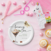 Waterverf Espresso Martini Bruidsfeestje Papieren Bordje (Feest)