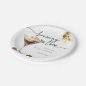 Waterverf Espresso Martini Bruidsfeestje Papieren Bordje (Gekanteld)