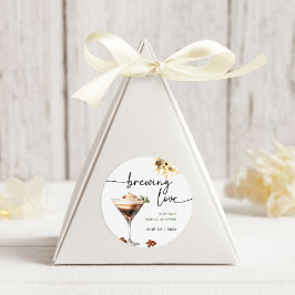 Waterverf Espresso Martini Bruidsfeestje Ronde Sticker