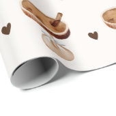 Waterverf Espresso Martini met een Lintje Koffie Cadeaupapier (Rol Hoek)