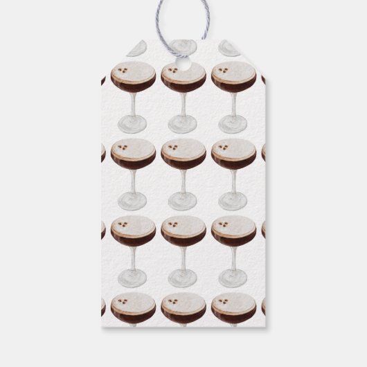 Waterverf Espresso Martini Vrijgezellenfeest Favor Cadeaulabel (Achterkant)