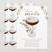 Waterverf Espresso Martini Vrijgezellenfeest Kaart (Voorkant / Achterkant)