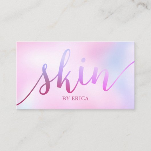 Waterverf estheticien Roze Visitekaartje (Voorkant)
