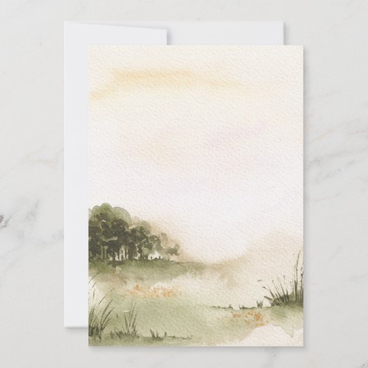 Waterverf esthetische bloementuin baby shower kaart (Achterkant)