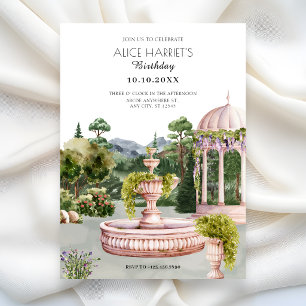 Waterverf esthetische elegante groene tuin partij kaart