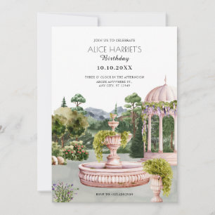 Waterverf esthetische elegante groene tuin partij kaart