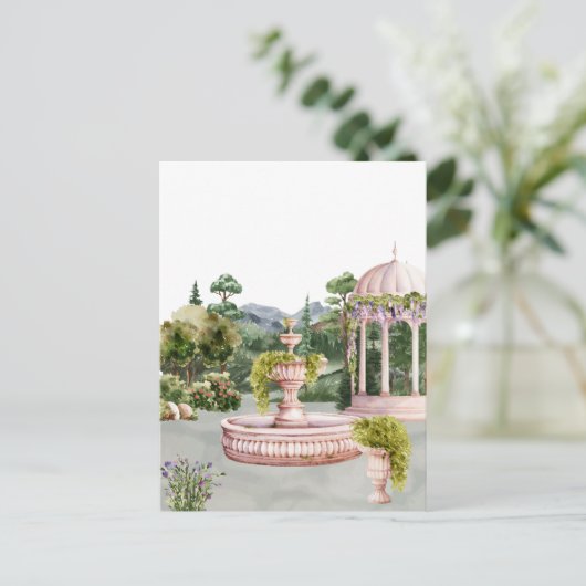 Waterverf esthetische groene tuin elegant briefkaart (Staand voorkant)