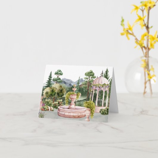 Waterverf esthetische groene tuin elegant kaart (Gele Bloem)