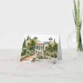 Waterverf esthetische groene tuin elegant kaart (Achterkant)