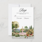 Waterverf esthetische groene tuin elegant RSVP kaartje (Voorkant)