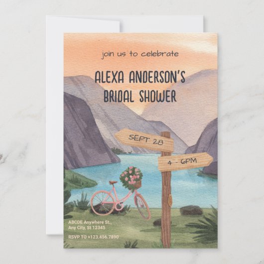 Waterverf esthetische Lake vrijgezellenfeest Kaart (Voorkant)