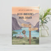 Waterverf esthetische Lake vrijgezellenfeest Kaart (Staand voorkant)