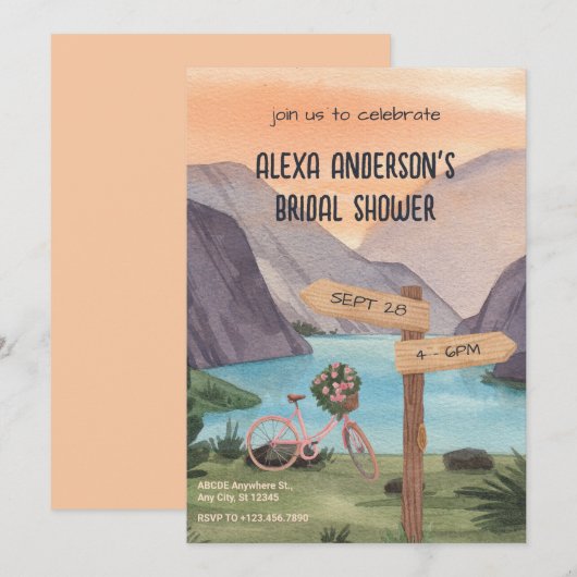 Waterverf esthetische Lake vrijgezellenfeest Kaart (Voorkant / Achterkant)