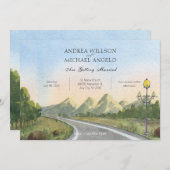Waterverf Esthetische natuur landschap bruiloft Kaart (Voorkant / Achterkant)