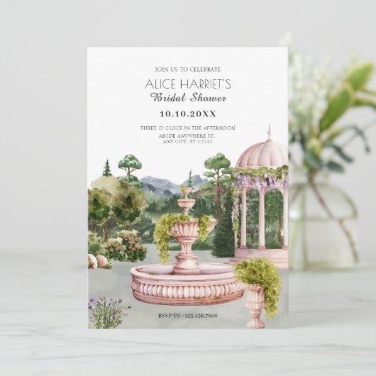 Waterverf esthetische tuin elegant vrijgezellenfee kaart (Staand voorkant)