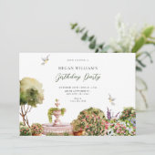 Waterverf esthetische tuin kaart (Staand voorkant)