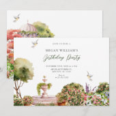 Waterverf esthetische tuin kaart (Voorkant / Achterkant)