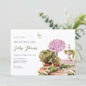 Waterverf esthetische tuin kaart (Staand voorkant)