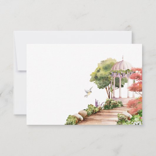 Waterverf esthetische tuin voorjaar bruiloft save the date (Achterkant)