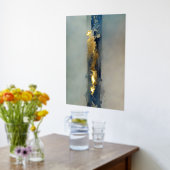 Waterverf etherisch abstract goud blauw zand folie afdrukken (Laag (Keuken))