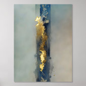 Waterverf etherisch abstract goudblauw zand folie afdrukken (Voorkant)