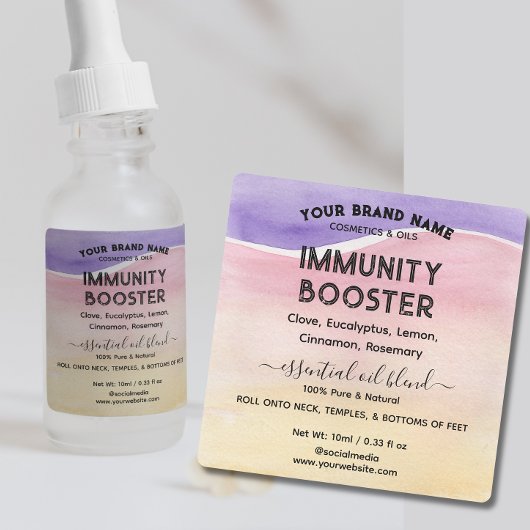 Waterverf etherische olie mix Fles Labels
