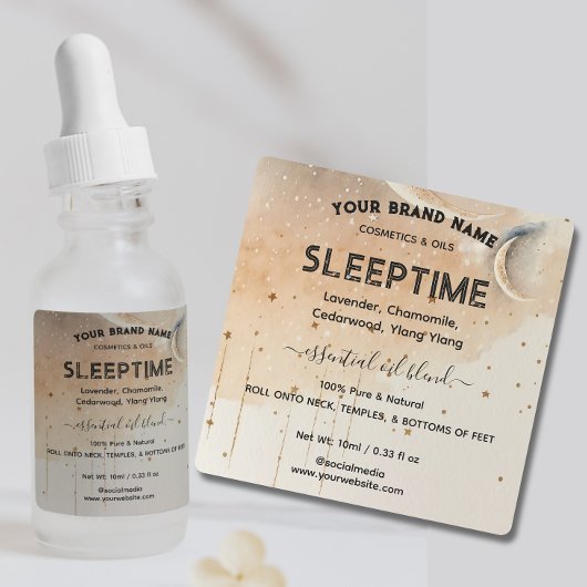 Waterverf etherische olie mix Fles Labels