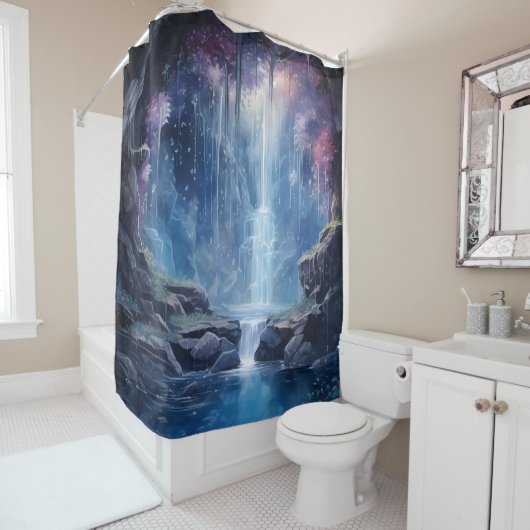 Waterverf Etherische waterval Grotto Douchegordijn (In situ)