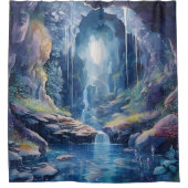 Waterverf Etherische waterval Grotto Douchegordijn (Voorkant)