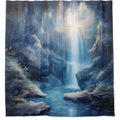 Waterverf Etherische waterval Grotto Douchegordijn (Voorkant)