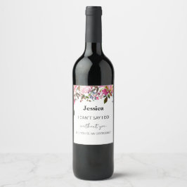 Waterverf Etiket voor Floral Wedding Wine