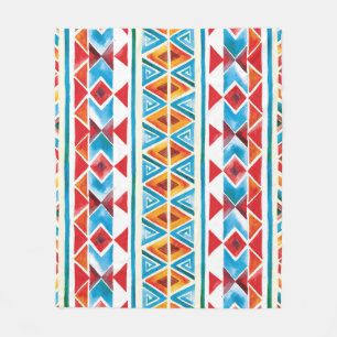 Waterverf etnisch geometrisch patroon. fleece deken