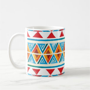 Waterverf etnisch geometrisch patroon. koffiemok