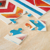 Waterverf etnisch geometrisch patroon. legpuzzel (Zijkant)