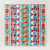 Waterverf etnisch geometrisch patroon. legpuzzel (Horizontaal)