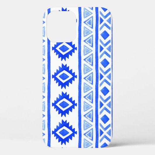 Waterverf etnische Azteken, geometrisch patroon. Case-Mate iPhone Case (Achterkant)