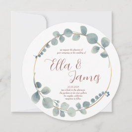 Waterverf Eucalptus Wreath Wedding Invitation Kaart