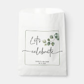 Waterverf eucaluptus Laten we de naamdatum vieren Bedankzakje (Voorkant)