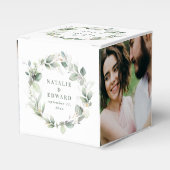 Waterverf eucalyptus 2 foto bruiloft bedankdoosjes (Voorkant Zijde)