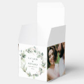 Waterverf eucalyptus 2 foto bruiloft bedankdoosjes (Geopend)
