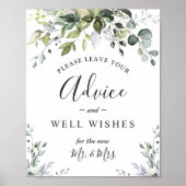Waterverf Eucalyptus Advice and Well Wishes Sign Poster (Voorkant)