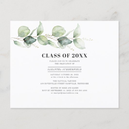 Waterverf Eucalyptus Afstuderen 2025 Partij (Voorkant)