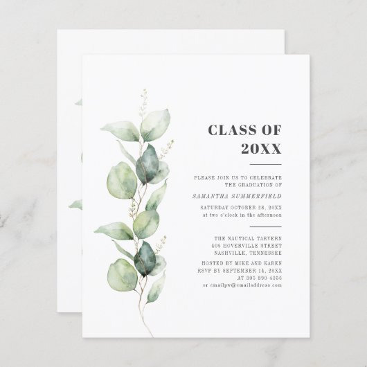 Waterverf Eucalyptus Afstuderen 2025 Partij (Voorkant / Achterkant)