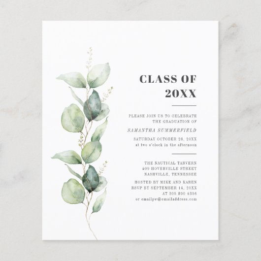 Waterverf Eucalyptus Afstuderen 2025 Partij (Voorkant)