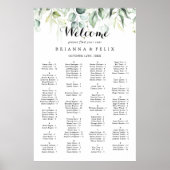 Waterverf Eucalyptus Alfabetische zitplaats Poster (Voorkant)