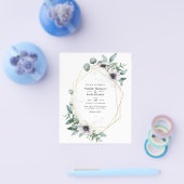 Waterverf Eucalyptus Anemone Geometric Wedding Flyer (Enkel)