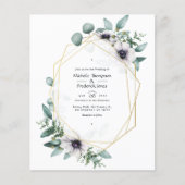 Waterverf Eucalyptus Anemone Geometric Wedding Flyer (Voorkant)