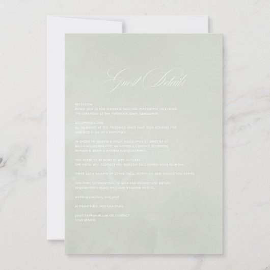 Waterverf Eucalyptus Anemone Geometric Wedding Kaart (Achterkant)