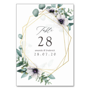 Waterverf Eucalyptus Anemone Geometric Wedding Kaart